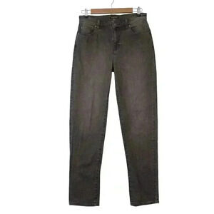 Eileen Fisher Jeans Size 4 Organic Cotton Gray Denim Mid Rise Stretch Tapered